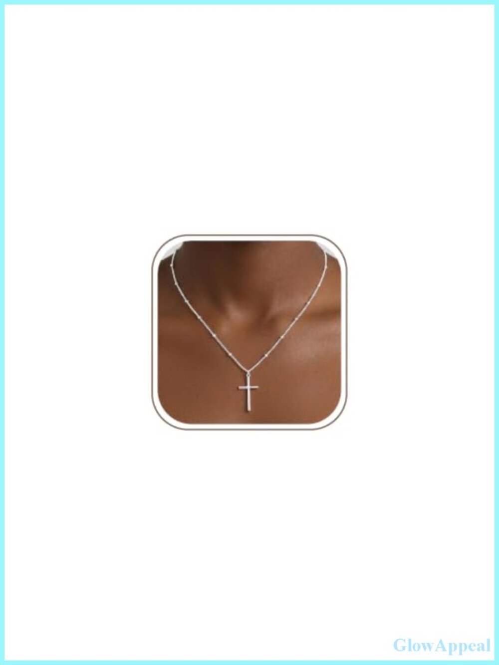 925 Sterling Silver Dainty Cross Necklace for Women, Classic Link Chain Pendant